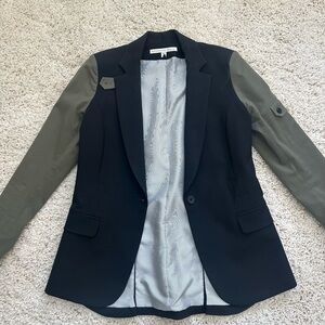 Veronica Beard Black and Green Blazer with Tailored Cut